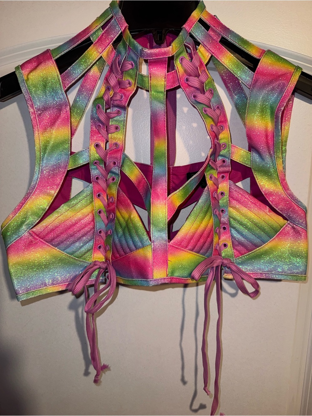 Dolls kill club exx Rainbow Top